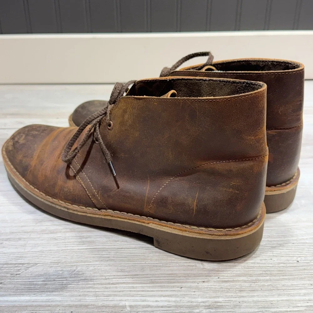 Clarks Bushacre Chukka Boot Brown 15522 Men's Sz 11 Patina